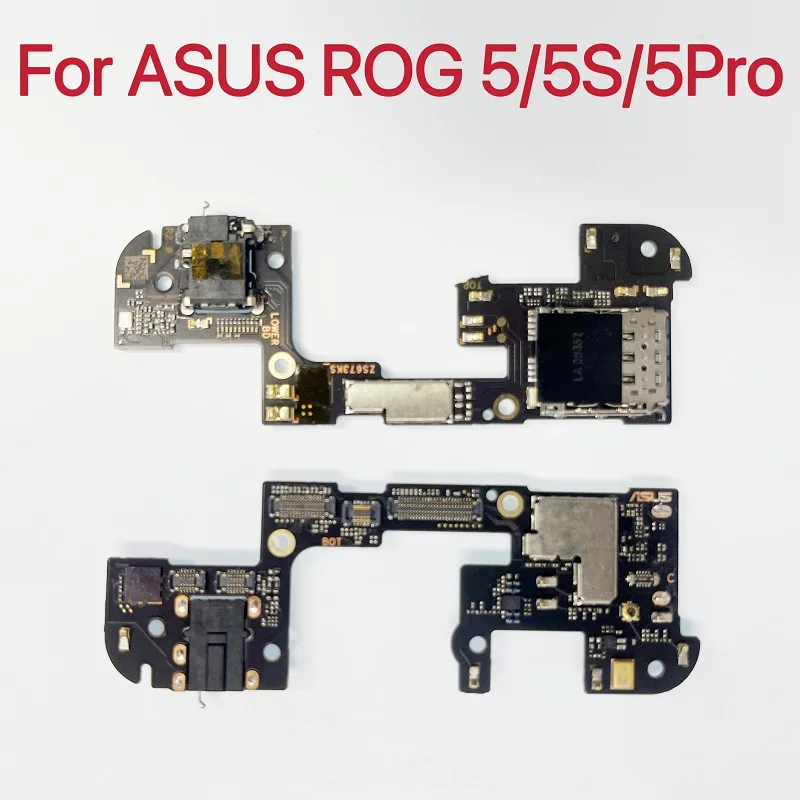 

For ASUS ROG Phone 5 ZS673KS ROG 5S Pro ZS676KS SIM Card Reader Slot Holder Mic Signal Earphone Headset Small Board Flex Cable