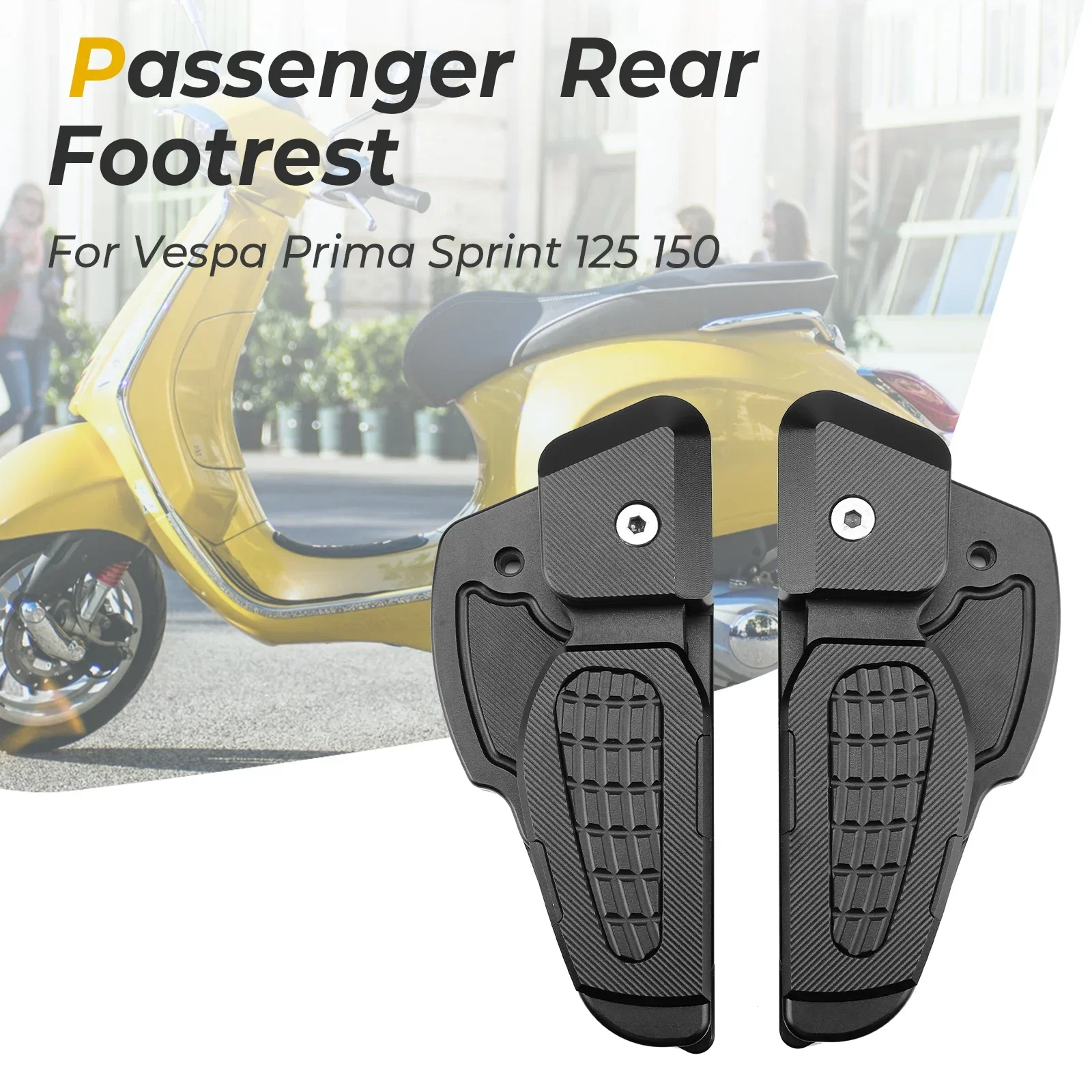 Sprint125 Motorcycle Rear Footrest For Vespa Primavera Sprint 150 2017-2020 Passenger Foot Pad Footpegs Adapter Foot Pegs Rests