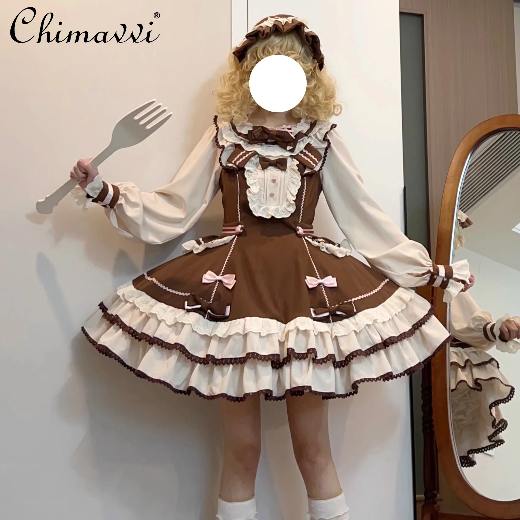 brown dress cute Vanilla Dot Knit Tights – Little Stocking Company main image 1