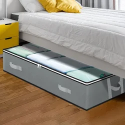 Dustproof Under Bed Storage Box with Reinforced Handles for Comforter, Blanket, Bedding, Pillow, and Toys Bedroom Accessories