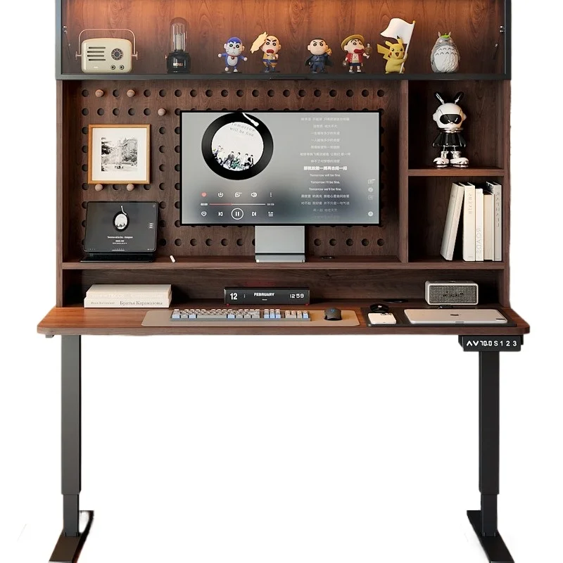 Solid wood electric lifting table, home computer e-sports desk, intelligent electric office learning