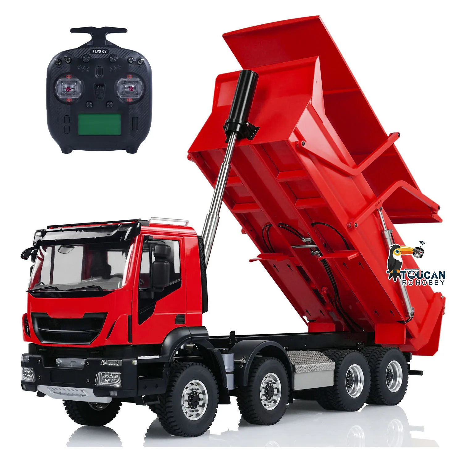 1/14 Metal RC Hydraulic Flip-over Cover Tipper Truck 8x4 Remote Control Dumper Car Painted Finished Vehicle Model Gifts