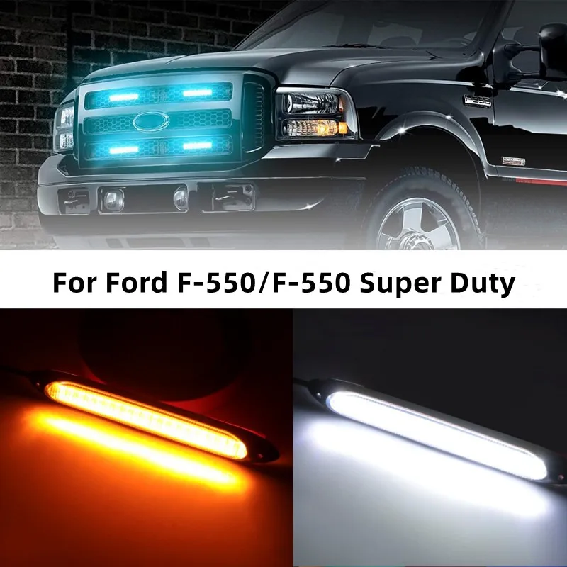 

2/4/6pcs LED Car Eagle Eye Light Auto Truck For Ford F-550/F-550 Super Duty Style SUV Amber High Quality Car Grille Lighting Kit