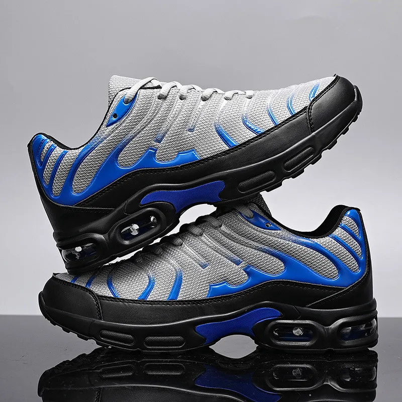 Men's sports air cushion running shoes full palm high elastic lace-up thick-sole training shoes