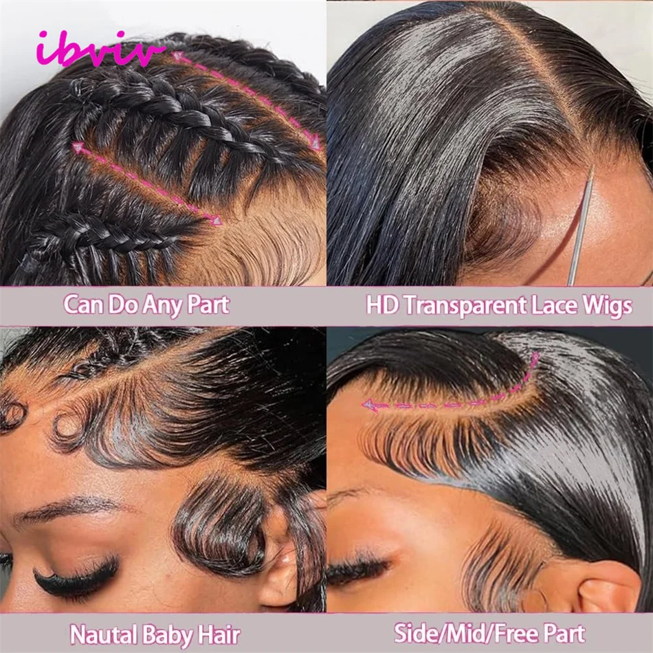 غلويليس العظام مستقيم 5X7 Hd الدانتيل الباروكة الأمامية 13X6 13X4 الأسود الدانتيل شعر مستعار أمامي شعر الإنسان 5x5 الطبيعية البرازيلي الباروكات الشفافة