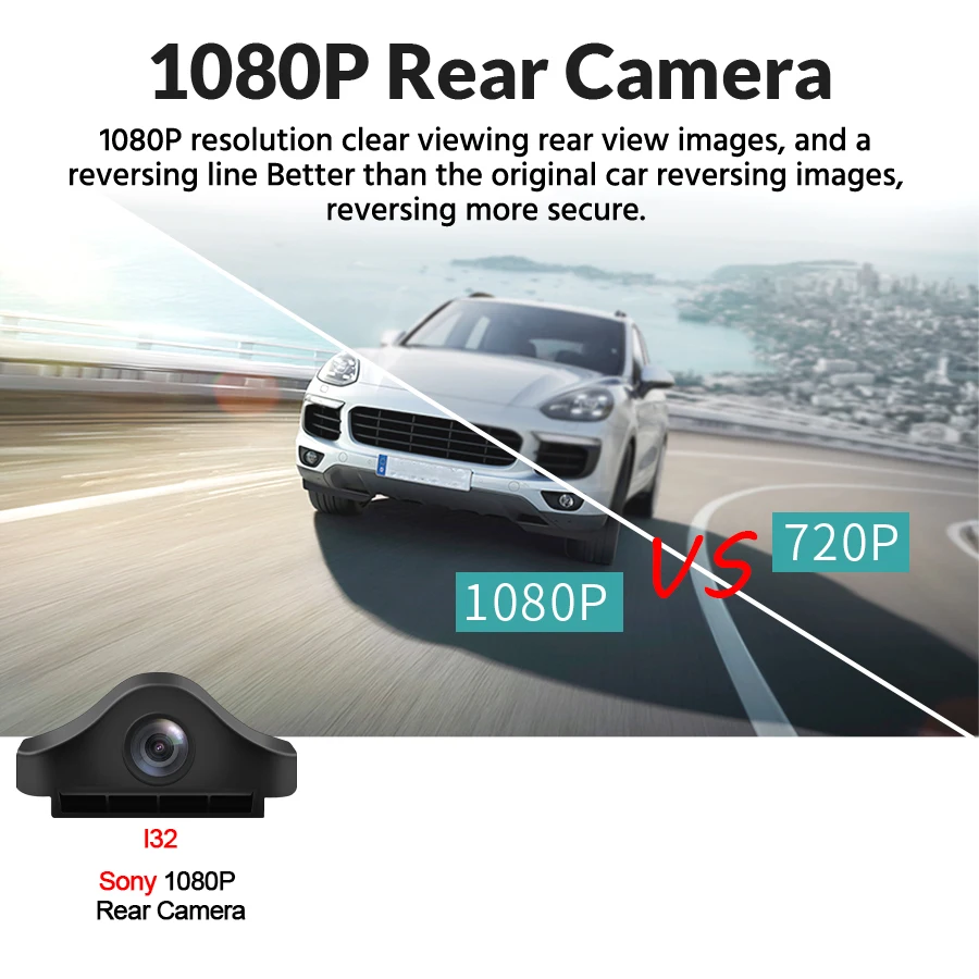 Acceo Rear View Camera 2.5mm 4-pin night vision HD 1080P rear view Camera Monitor with 6M/10M/15M Cable for Driving Recorder