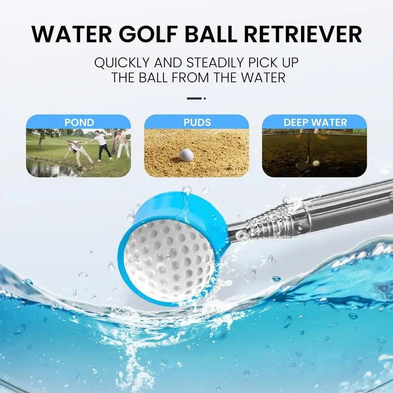 Golf Ball Grabber Telescopic Stainless Steel Golf Ball Pickup Portable Golf Ball Catcher Golf Tools Course Supplies For Men