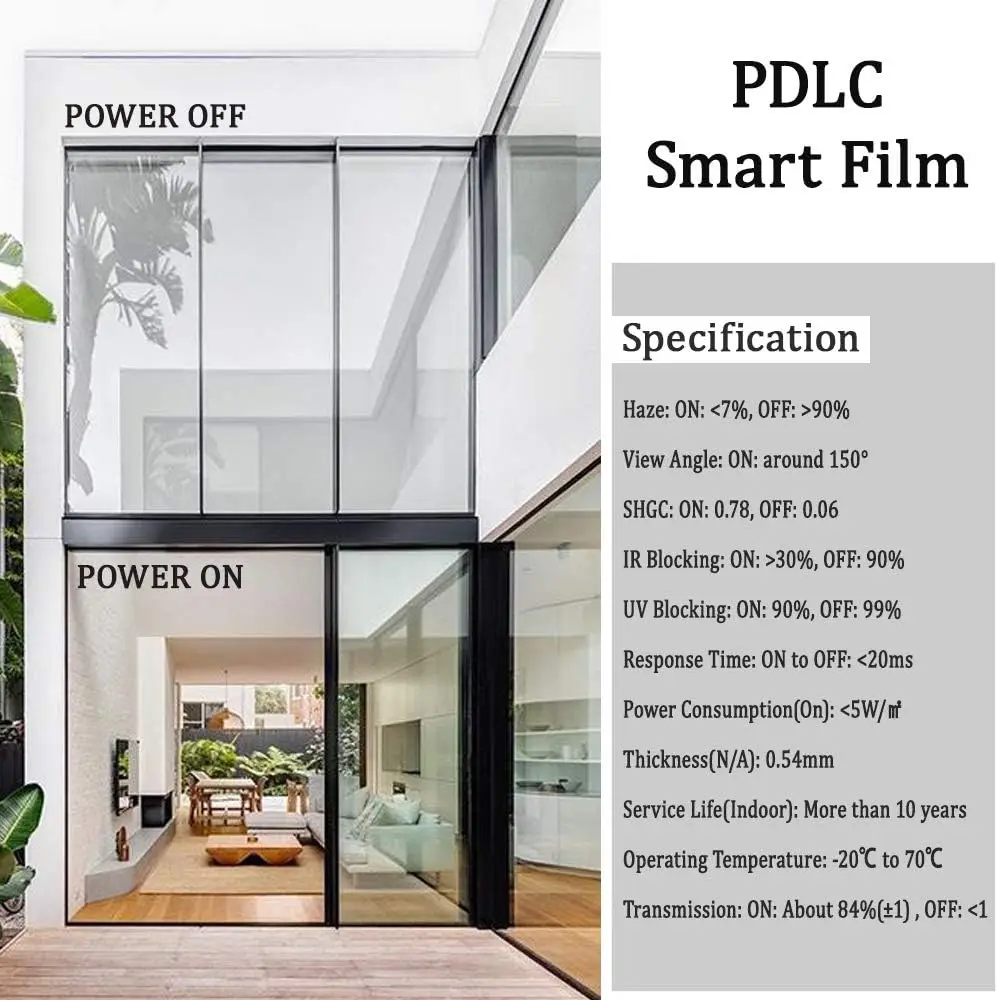 21X30CM PDLC Switchable Smart Film Electric Smart Glass Film Adhesive All Day Privacy Protection Window Sticker