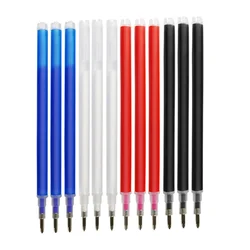 12Pcs BIG Erasable Refill Pens High Temperature Disappearing Fabric Marker Pen for Patchwork Fabric PU Leather Mark Sewing Tool