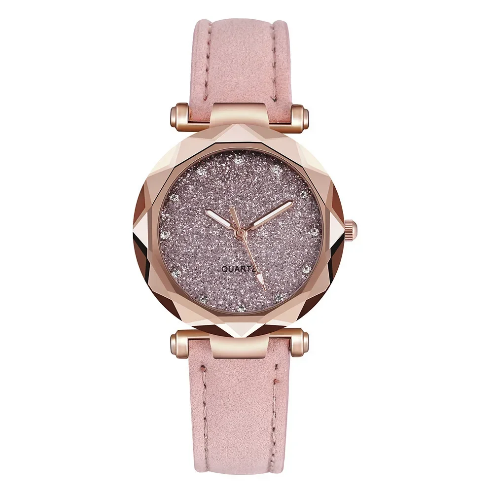 Casual Watches Women Romantic Starry Sky Watch Bracelet Leather Rhinestone Designer Ladies Clock Simple Dress Gfit Montre Femme