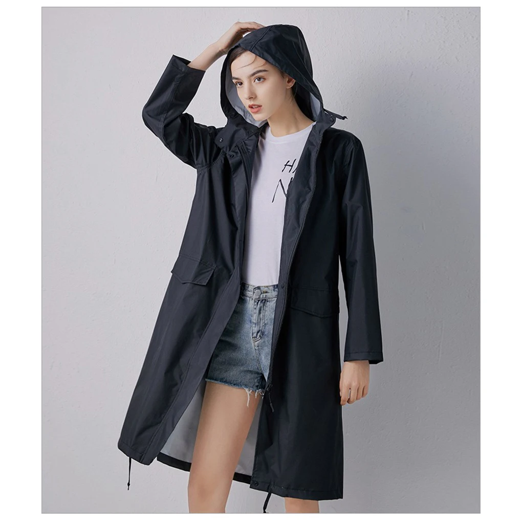 

Stylish Long Raincoat Waterproof Rain Jacket Rainwear Clothes Outdoor