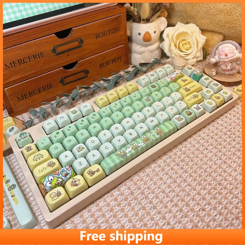 

Anime Frog Keycap PBT Material Sublimation MOA Height 87 Wolf Spider DIY Keyboard Cute Ergonomic 136/139 Key Personalized Keycap