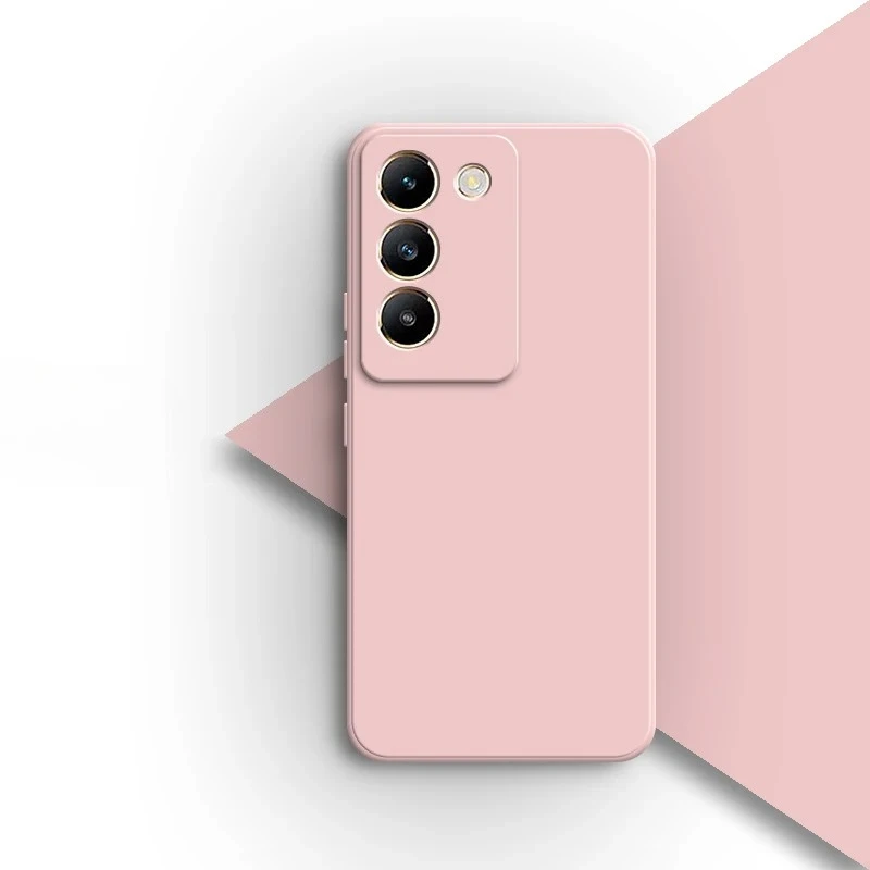 Capa de telefone de silicone líquido macio para vivo v40 se 5g 6.67 "shell funda silicone clássico borda reta capa traseira acessórios