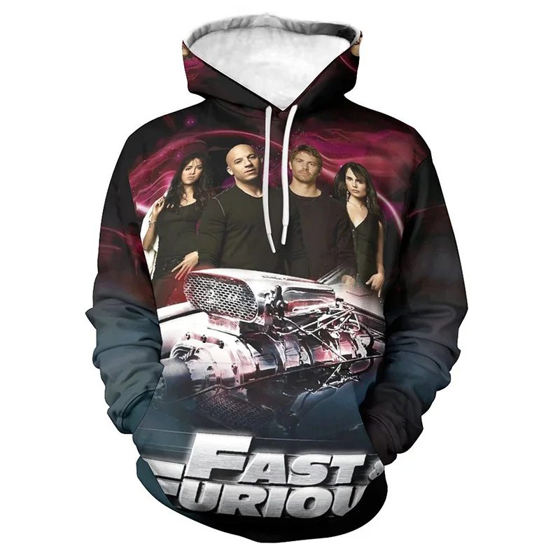 Classic Movie Fast & Furious Graphic Hoodies For Men Women Digital Printed Pullovers Sweatshirts Fashion Casual Men's Clothes