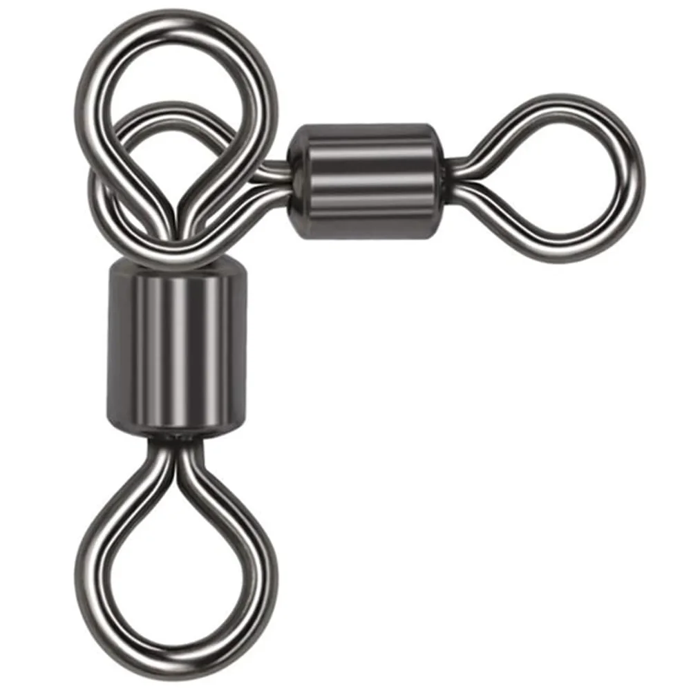 25Pcs 3 Way Swivels Fishing Connector Fishing Soft Bait 360° Fast T Turn Swivel Connecting Ring Tool Fishing Tackle Accessories