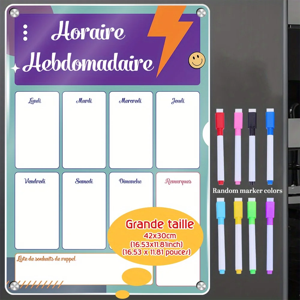 agenda-magnetica-semanal-165--118-pode-ser-fixada-na-geladeira-com-8-marcadores-apagaveis-coloridos