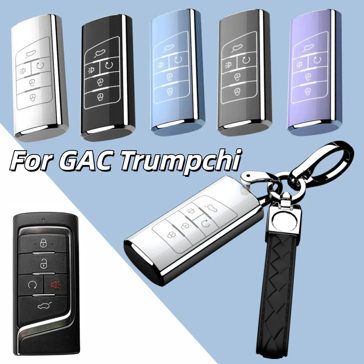 Car Key Cover Case TPU Keychain Protaector Key For Gac Trumpchi GS3 GS4 GS5 GS7 GS8 GA3 GA4 GA5 GA6 GA8 M6 M8 2013 - 2021