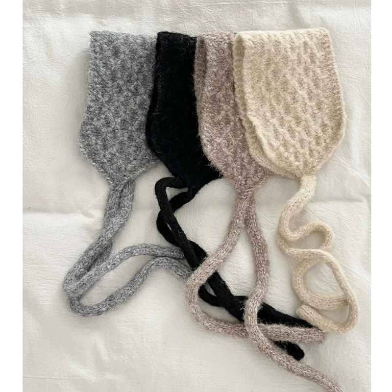 

Solid Color Fashionable Knitted Headband for Women's Winter Cold Protection Ear Protection and Warmth Ear Bag