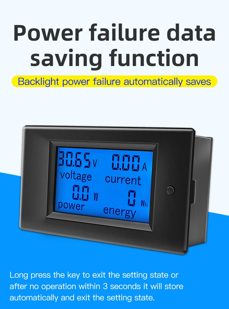 Upgrade USB-Anschluss pzem051 50/100a DC digitales Ampere meter Voltmeter 6,5-V 4 in1 lcd Motorrads pannung Strom Strom Energie monitor – Detail 8