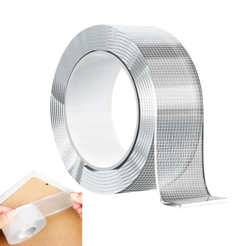 Roll Of Heavy-Duty Reusable And Removable Double-Sided Nano Tape Strong Traceless And Washable Adhesive Strips For Multipurpose