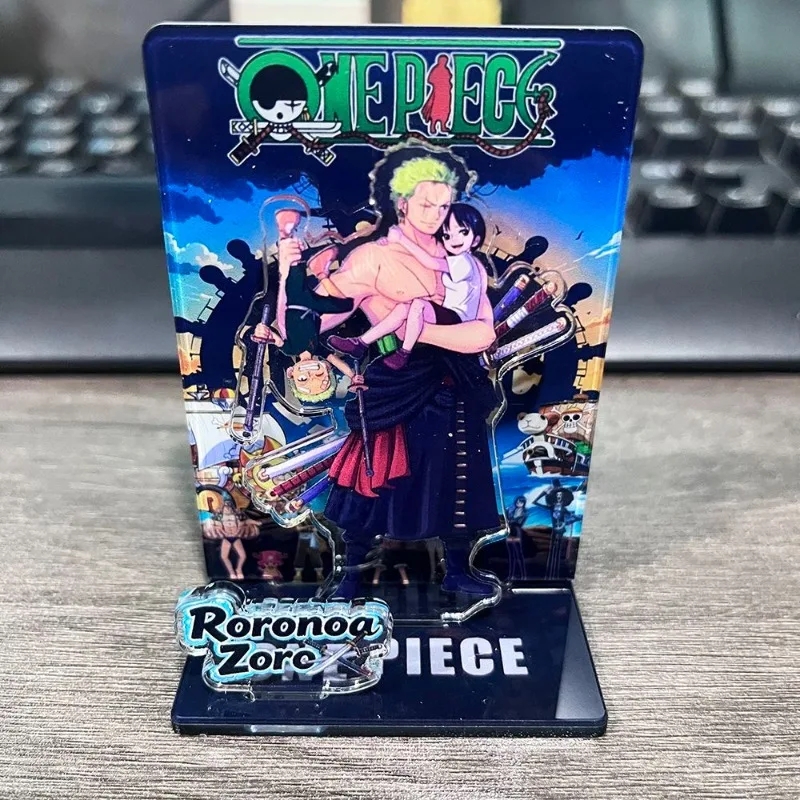 One Piece Monkey D. Luffy Roronoa Zoro Cartoon Niedlicher Acryl-Ständer für Studenten, personalisiertes dekoratives Ornament für den Schreibtisch, Geburtstagsgeschenk – Detail 3