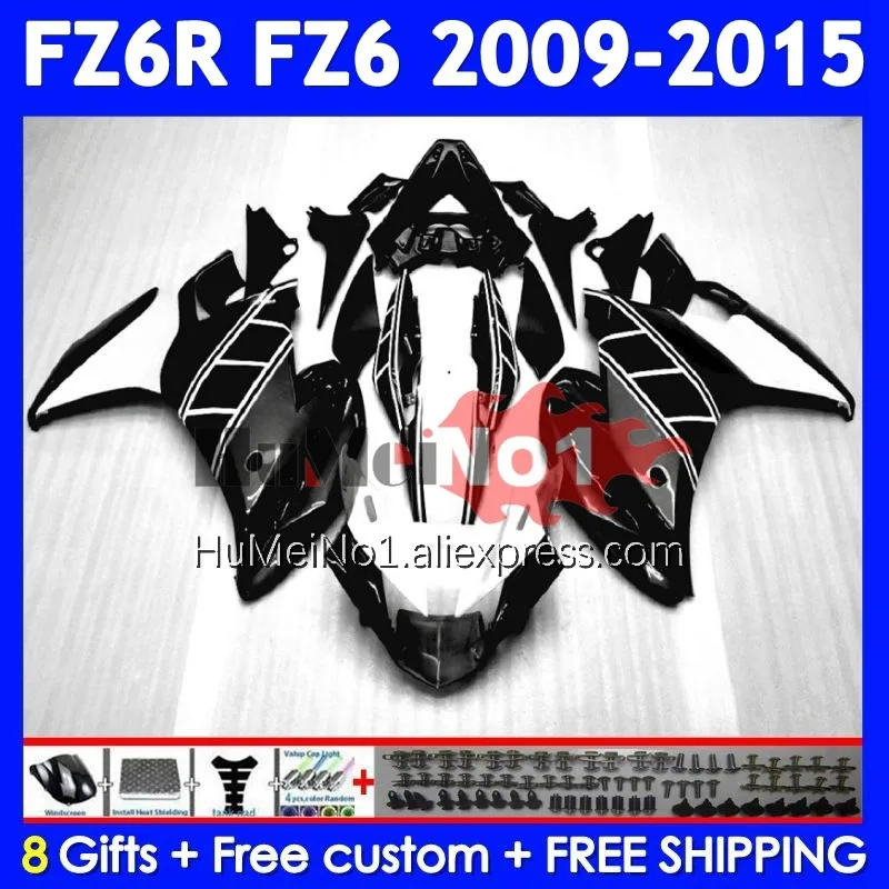 Body For YAMAHA FZ 6R FZ-6R FZ6 FZ6N 372No.41 FZ6R Black White 09 10 11 12 13 14 15 2009 2010 2011 2012 2013 2014 2015 Fairing