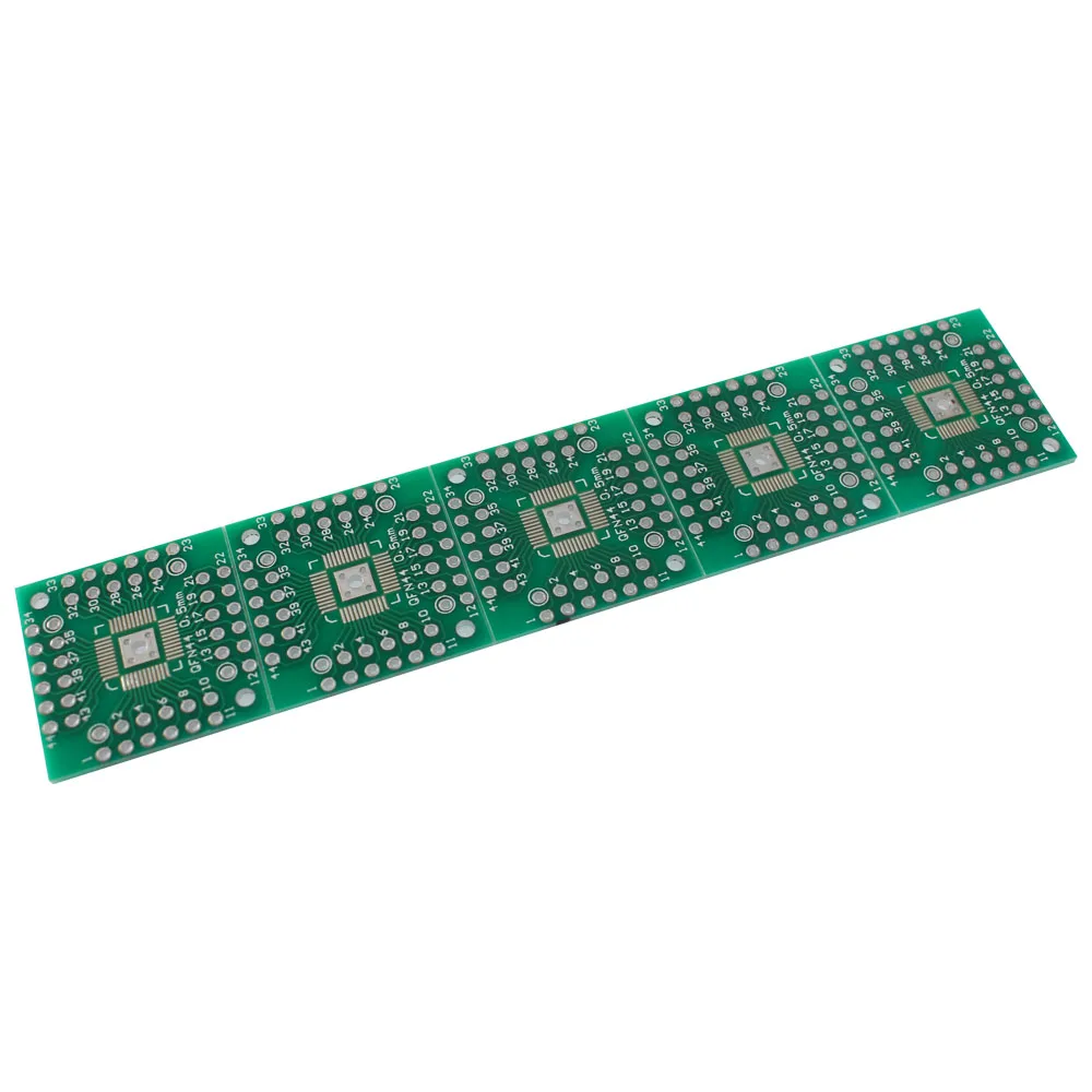 10 قطعة QFP44/QFP48/QFN44/QFN48 لوح مهايئ PCB لوحة دوائر كهربائية عدة ثقب قطر 1.0 مللي متر SMT إلى DIP محول لوحة محول