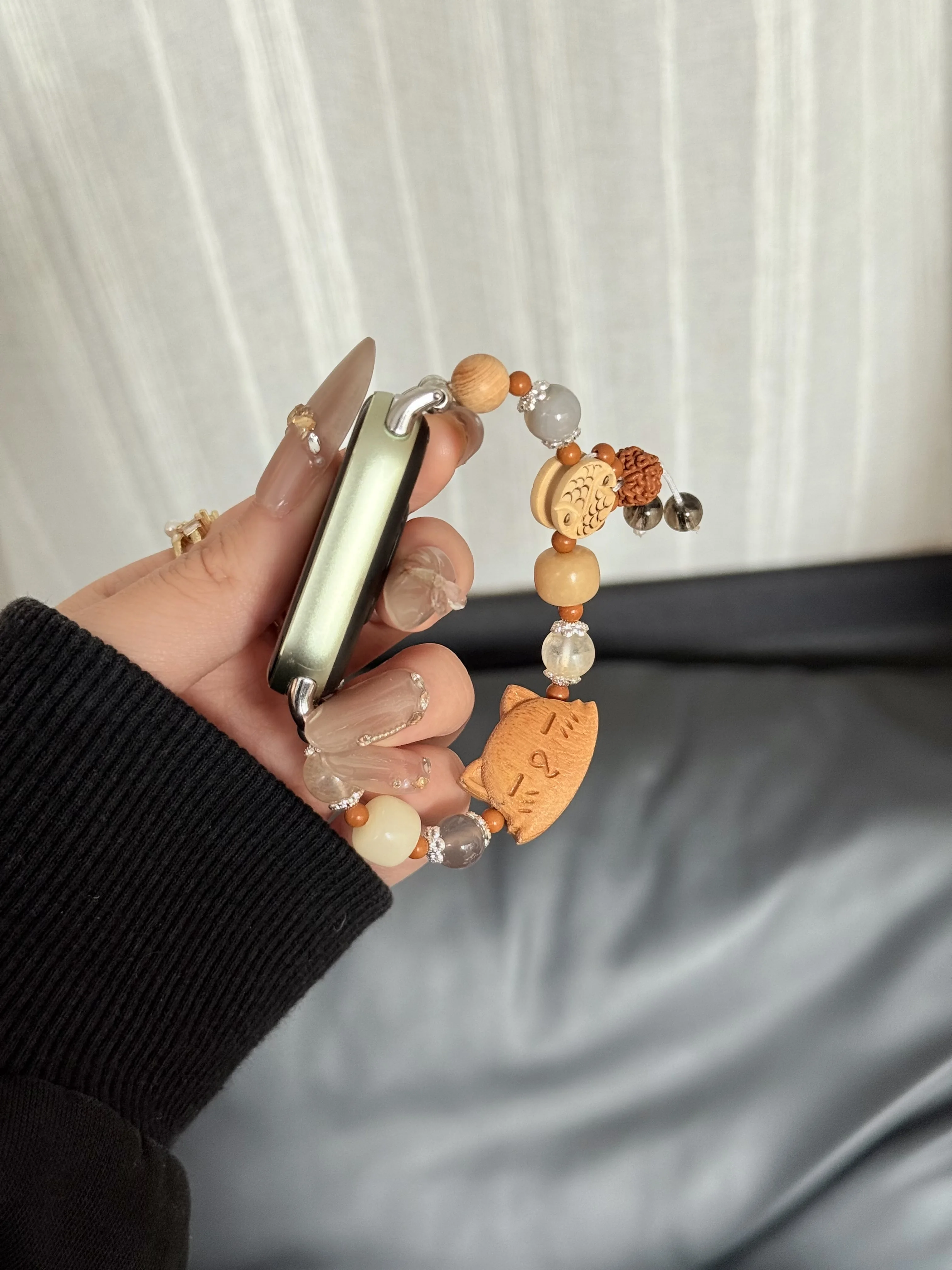 

Strap Cat Bead Bracelet Suitable Xiaomi Band 8Pro/9Pro，For Mi band 3/4/5/6/7，8/8NFC/9/9NFC/10/10NFC，For Redmi Watch5/4/6