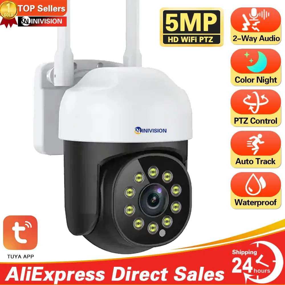 

5MP Tuya IP Camera WiFi Wireless Video Surveillance Cam Home Security Protection Motion Detection Waterproof Smart Life APP