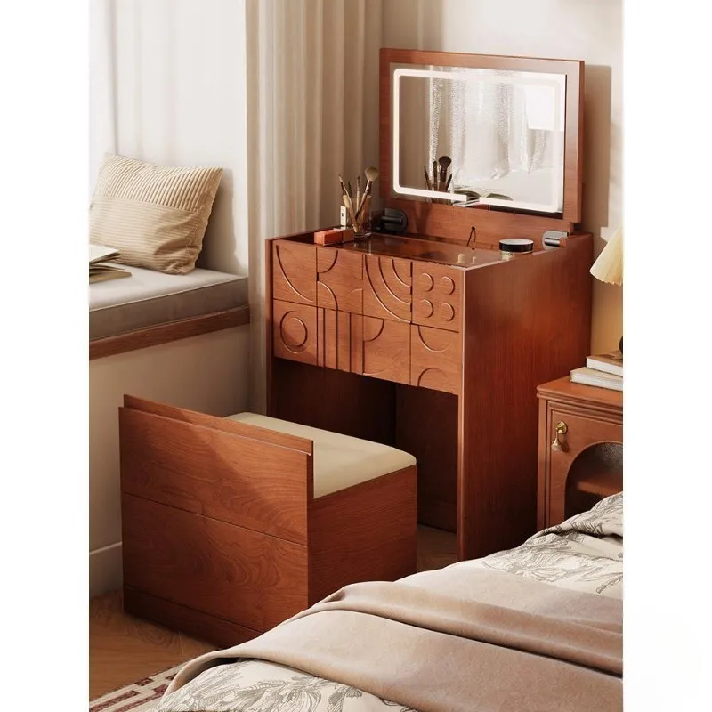 French medieval dresser, small apartment master bedroom solid wood small bedside dresser integrated cabinet