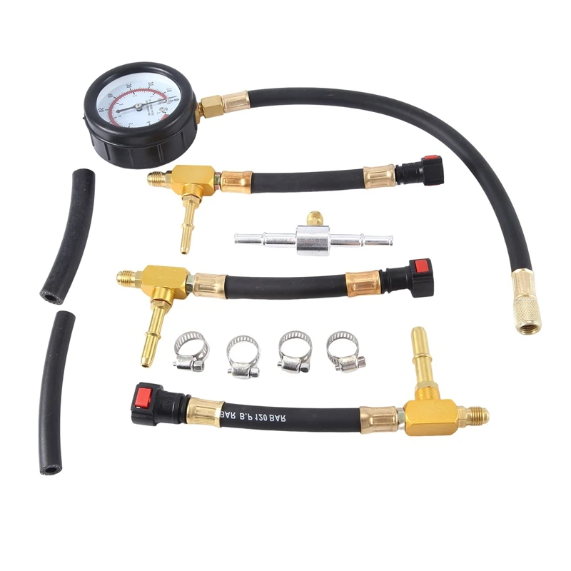 B-M Auto Repair Tester Gasoline Pressure Gauge With 6.3 7.89 9.49 Connector Fast Connetion