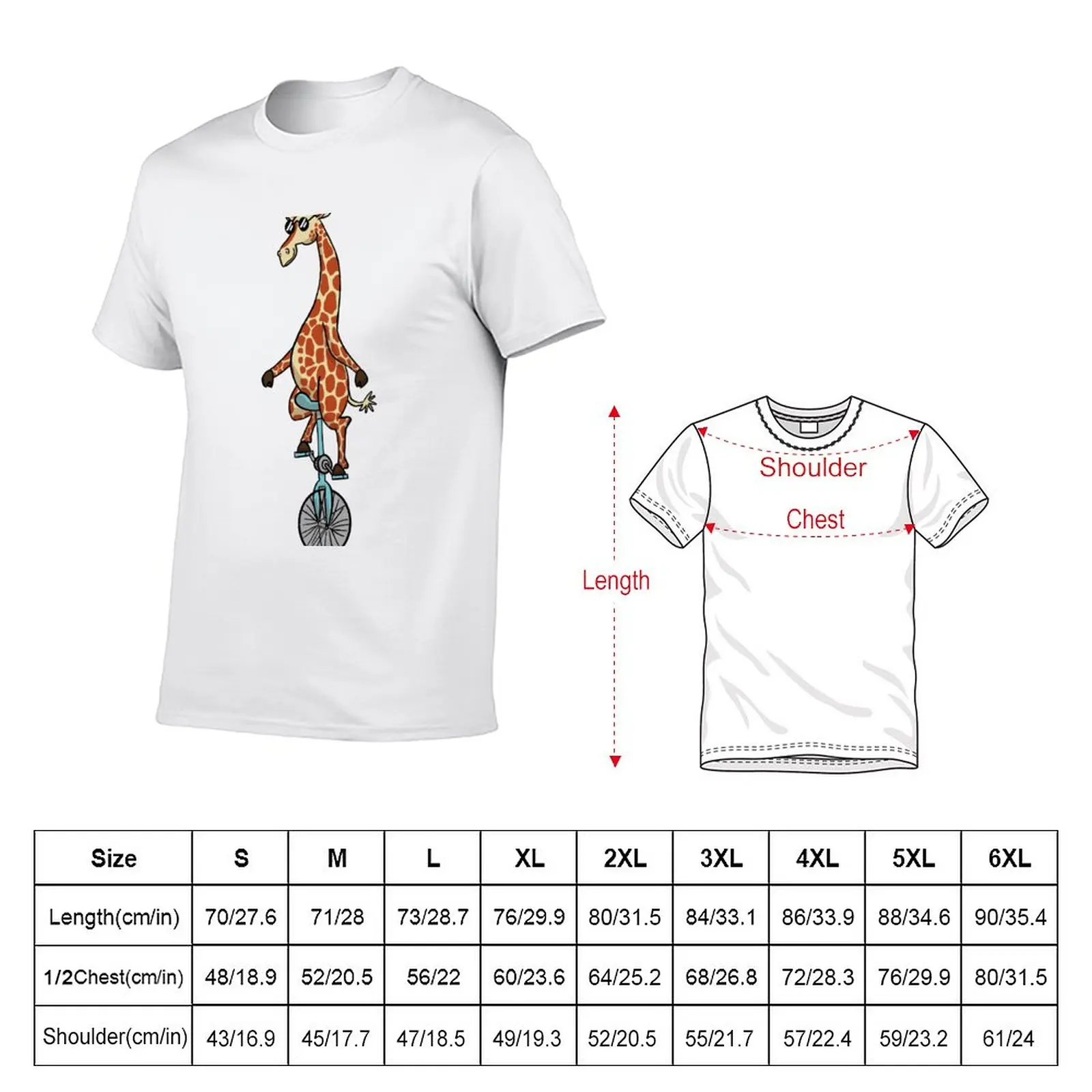 New Sunglassed Giraffed Giraffe Unicycle T-Shirt sweat shirts vintage t shirt oversized t shirt mens graphic t-shirts anime