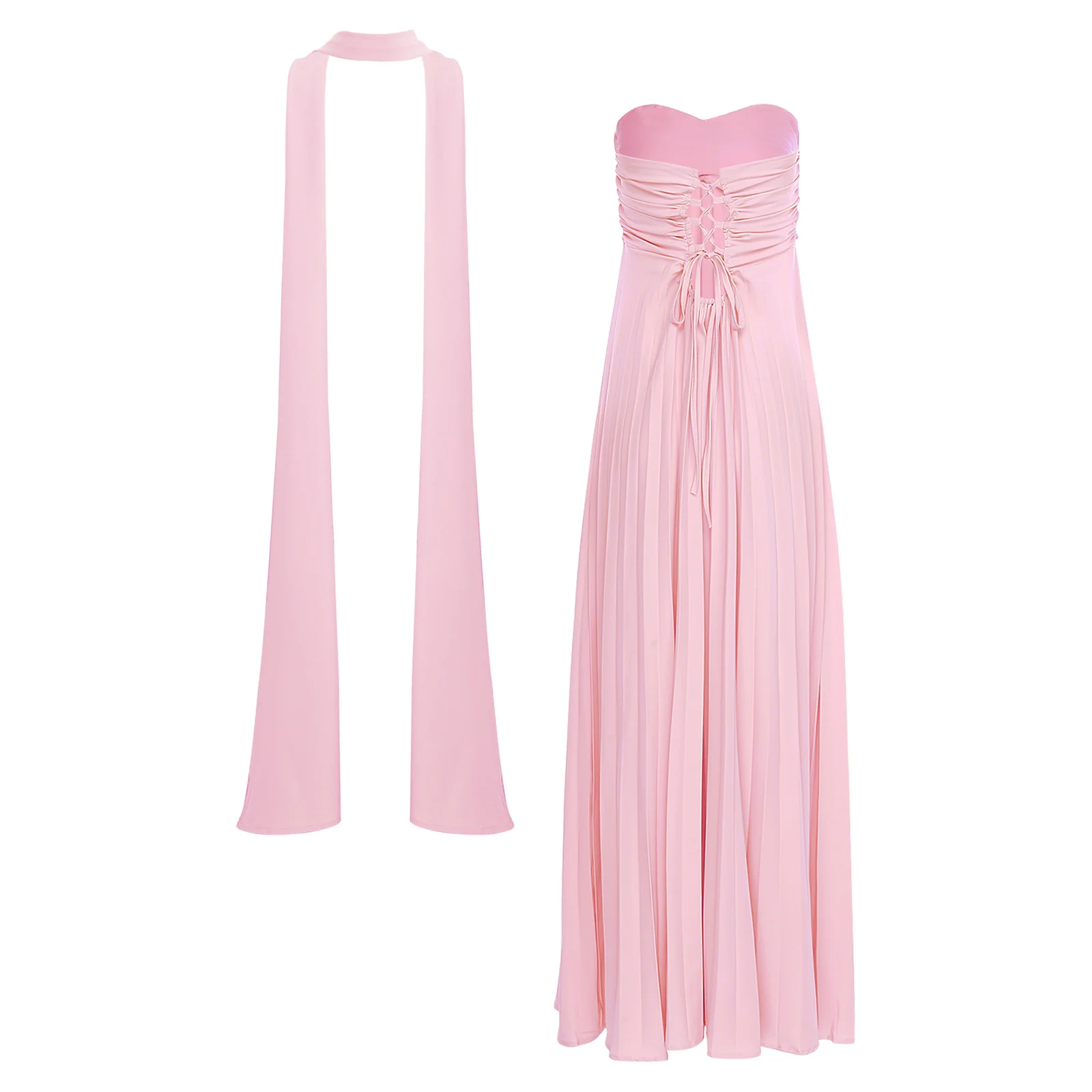 Sexy Women Long Sundress Vestido De Fiesta Sleeveless Strapless Dresses Elegant Gown Wedding Party Banquet Prom Dress Female