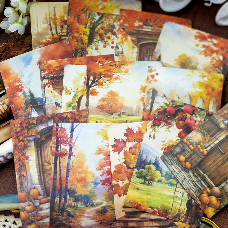 30Pcs/Pack Vintage Forest Series Scrapbooking Decoration Material Paper Perfect for Collage Journaling Craft DIY Supplies