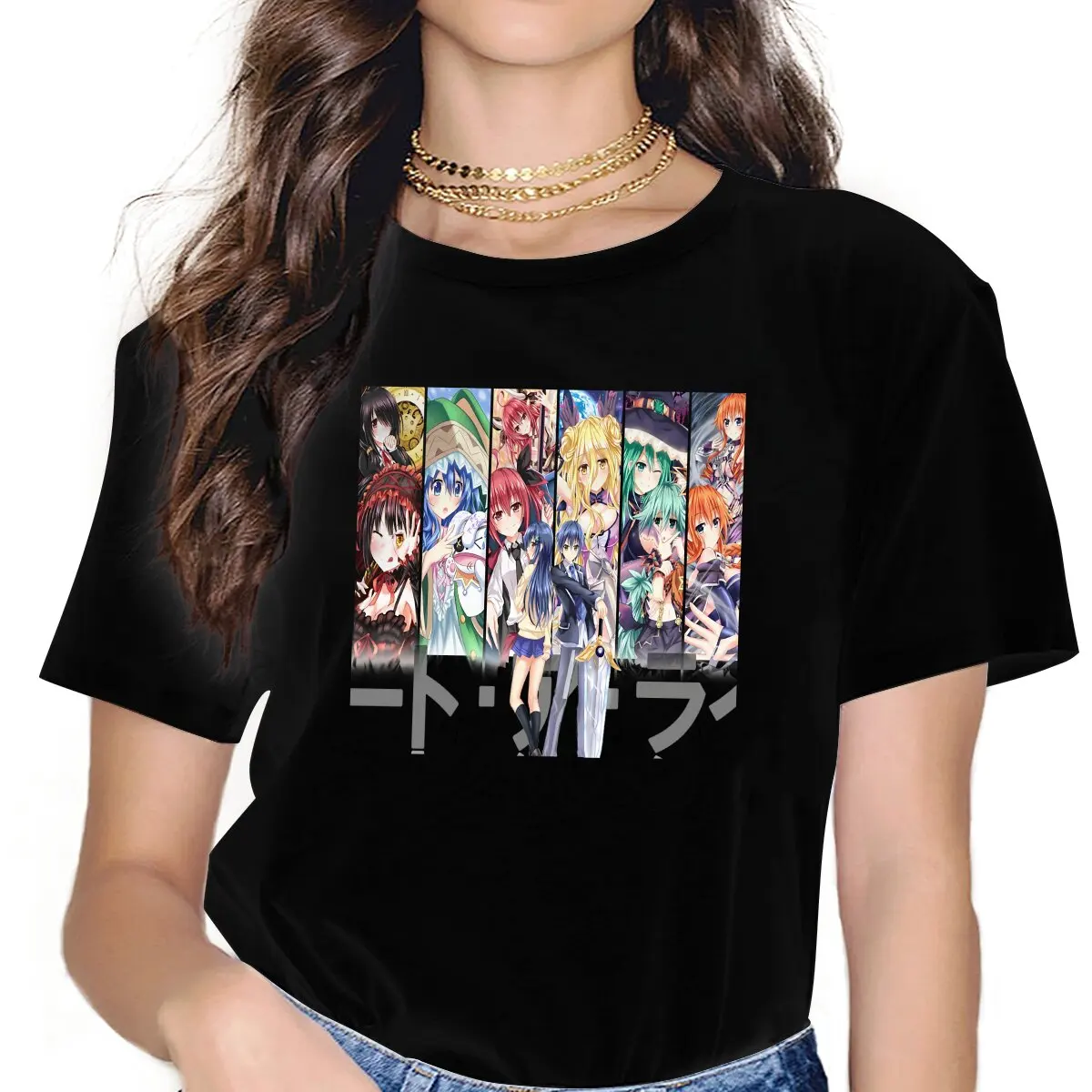 Vintage Squad Classic T-Shirts Women Round Neck T Shirt Date A Live Shido Itsuka Manga Short Sleeve Tees Gift Idea Clothing