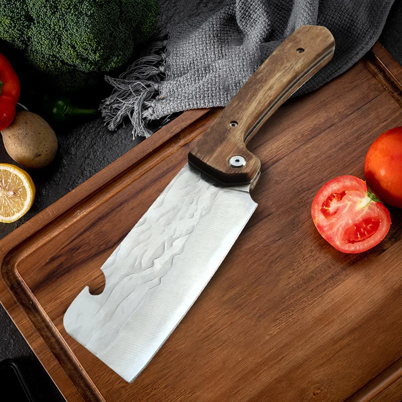 Folding Cleaver Knife Forged Stainless Steel Kitchen Knife Meat Fish Fruit Slicing Knife Butcher Boning Knife Kitchen Accessorie