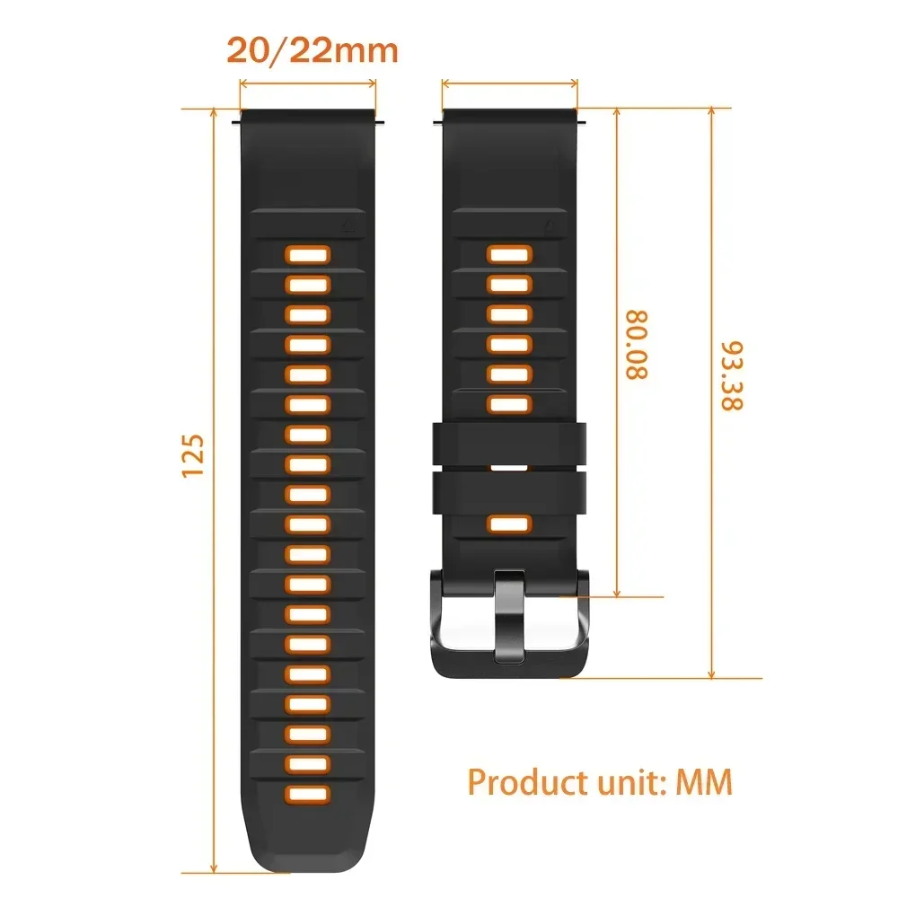 20MM 22MM Zweifarbiges Silikonarmband für Garmin Forerunner 170 70 55 158 165 265 255 570 970/Vivoactive 6 5/Venu 4 3/Sq2 Uhrenarmband – Detail 21