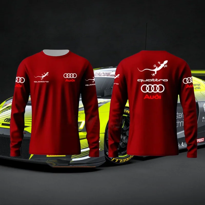 

Аудио авторизация Новый Quattro Racing с длинным рукавом дышащий быстросохнущий впитывающий пот эластичный мотоциклетный трикотаж для скоростного спуска