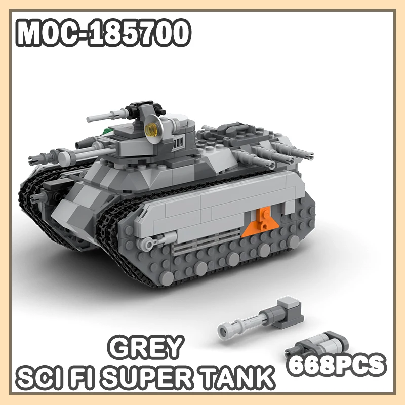 

MOC-185700 Building Block Model Brick Grey Sci Fi Super Russian Main Battle Tank Military Construction Design DIY Toys 668PCS