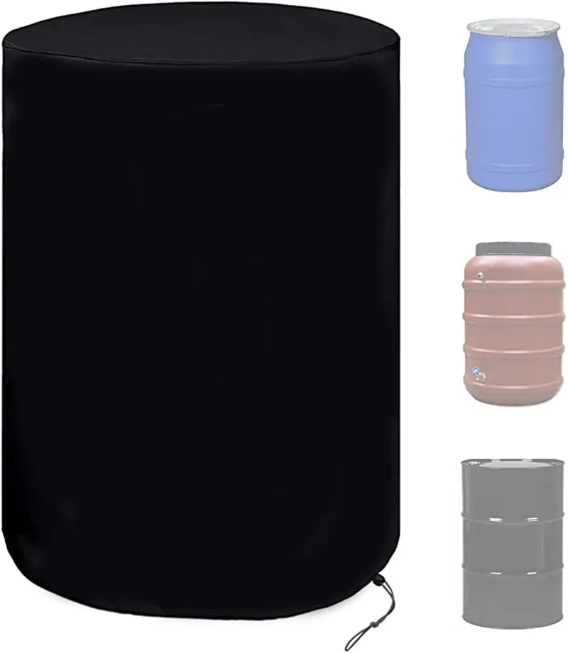 

Water Storage Barrel Cover 55 Gallon Drum Cover for Barrel Universal Rain Barrel Cover with Waterproof Tape All Weather Protecti