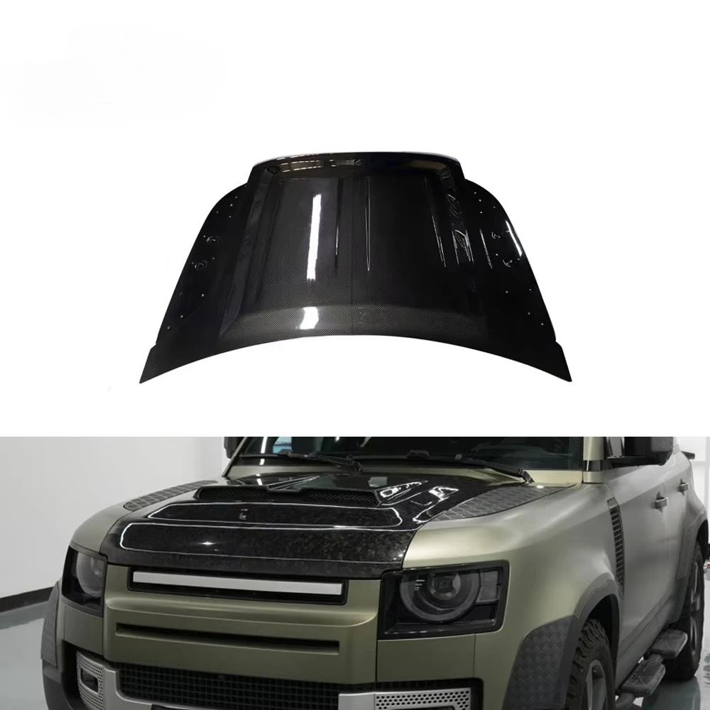 Dry Carbon Fiber Car Hood Bonnet for Land Rover Defender 2020-2023