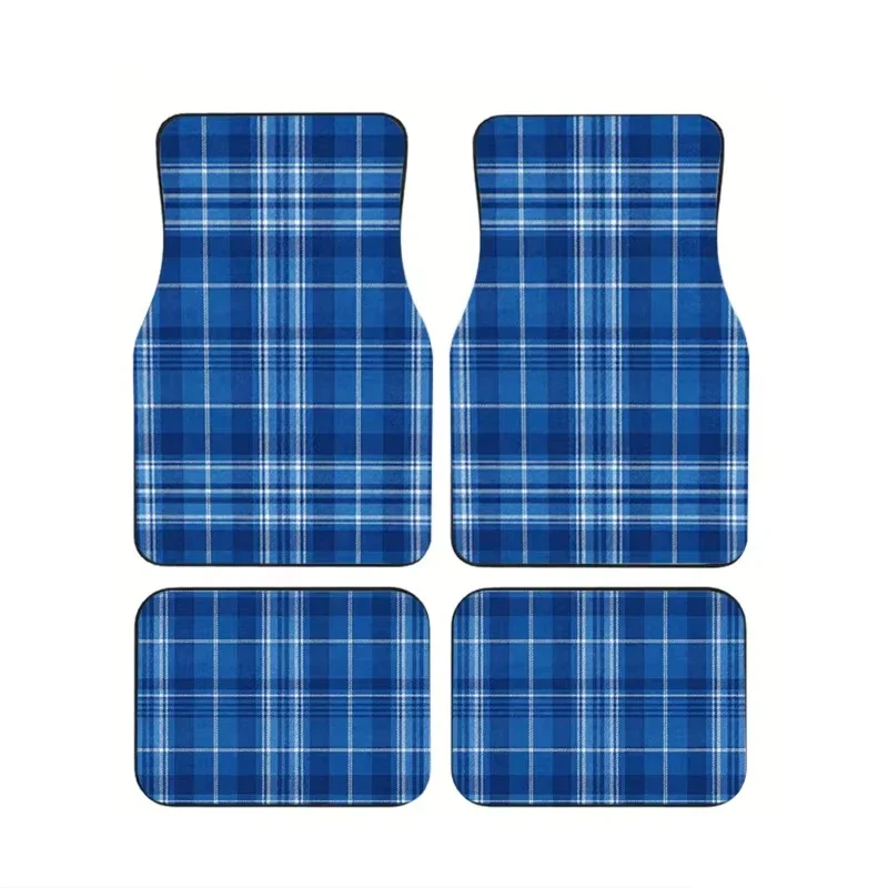 4-teiliger GTI Tartan Autofußmatten-Satz aus Polyesterfaser für die meisten Modelle, rutschfest, schmutzabweisend, langlebig, Vorder- und Hintermatten-Set, Auto-Zubehör – Detail 9
