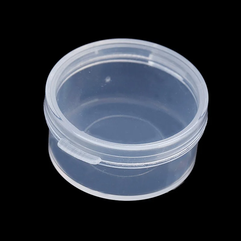 30pcs Retail 2.7x1.4cm Small Screw-top Round Transparent Plastic Box PP Box Product Packaging Container Case