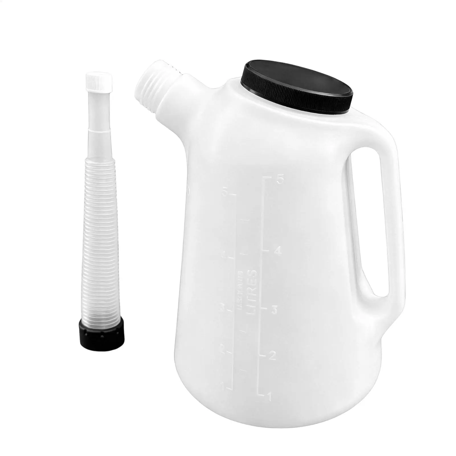 New 5L Oil Fill Jug with Spout and Lid Motor Oil Measuring Container for Car Engine Machine Kitchen Cooking Fluid Jug