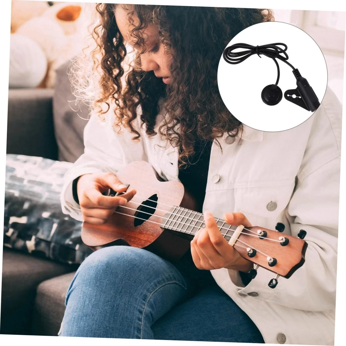 Miwayer Piezo Contact Pickup Mic Durable Clip-On for Acoustic Guitar/Ukulele/Mandolin/Violin/Banjo/Kalimba/Thumb Piano