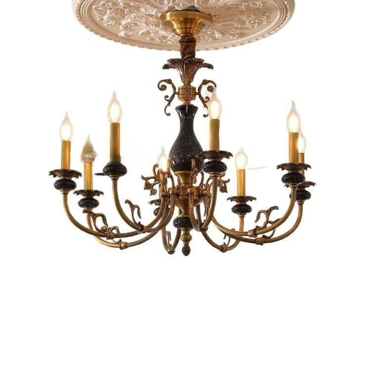 

American, Vintage, Living Room, Chandelier, Light French, All Copper, Villa, Dining Room