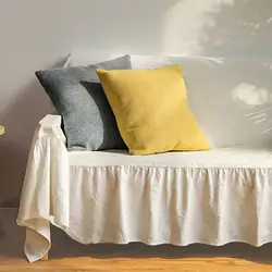 White Ruffle Cotton Sofa Cover Blanket Sofa Towel for Living Room Furniture Decor Tapestry Couch Cover in Spring