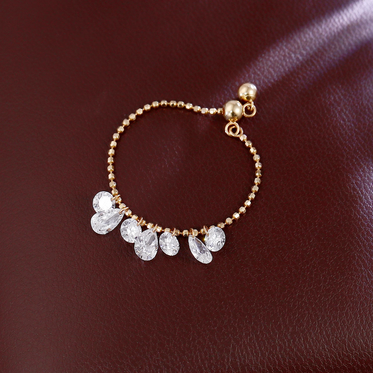 

Регулируемое кольцо в Провансе, 18-каратное золото, лабораторные бриллианты, кольцо-цепочка, женское повседневное женское простое винтажное плетеное веревочное кольцо, ювелирные изделия, подарки