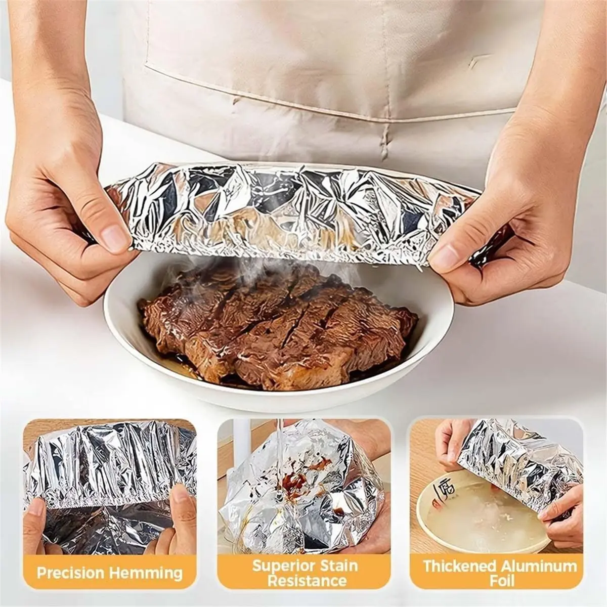 10pcs Reusable Aluminum Foil Food Covers: Thickened, Heat-Resistant Covers for Keeping Food Warm