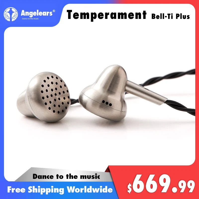 

Angelears&Temperament Bell-Ti Plus Flagship Flat Earbud Titanium HIFI 15mm Dynamic Driver Headset